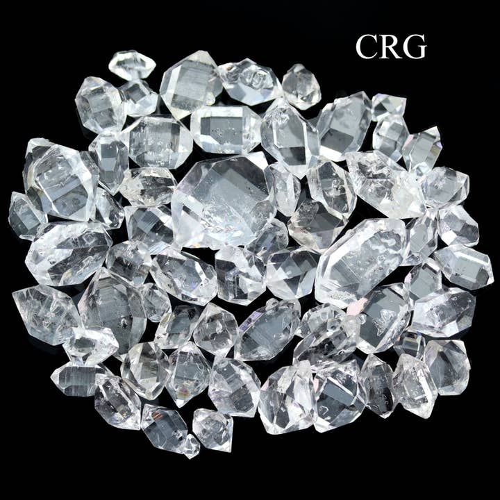 Crystal River Gems LLC - Wholesale Spiritual Stone/Crystal - 5 GRAM LOT - Double Term "Herkimer" Like Diamond Quartz / 6-18 MM AVG / MIXED SIZES