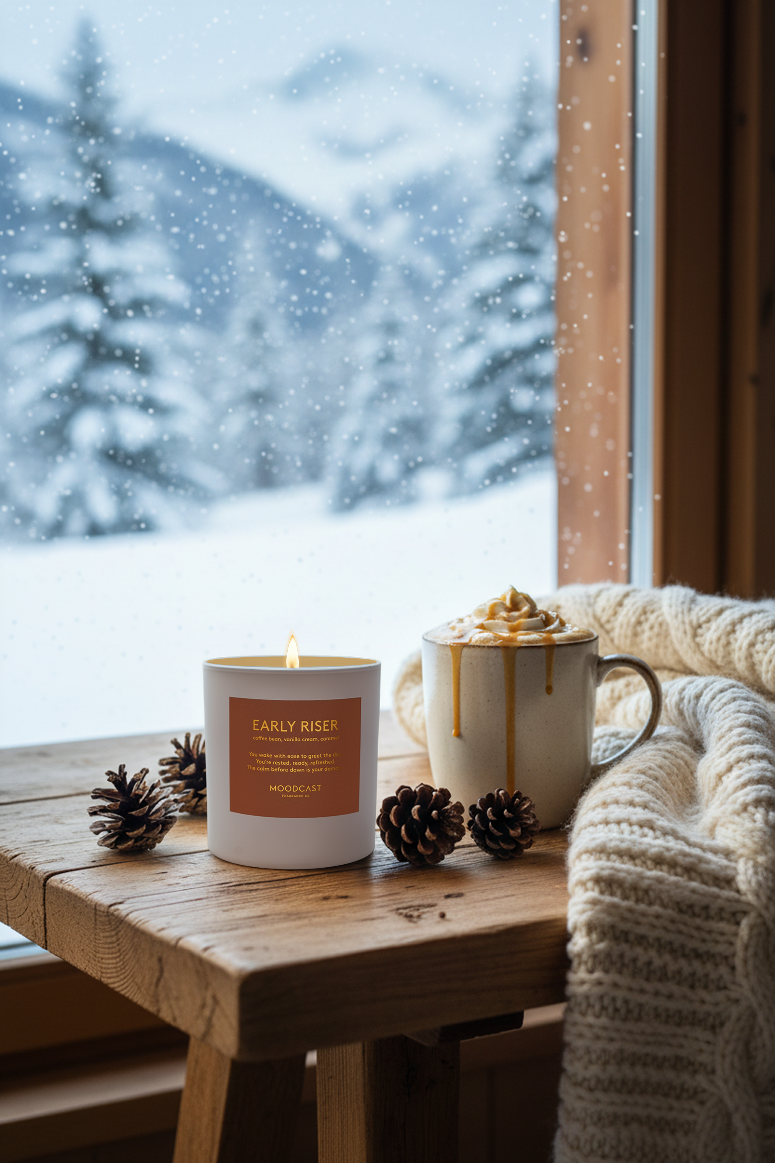 Moodcast Fragrance Co. - Wholesale Jar/Filled Candle - Coconut Wax Candle - Persona - Early Riser - 8 oz Glass Jar3