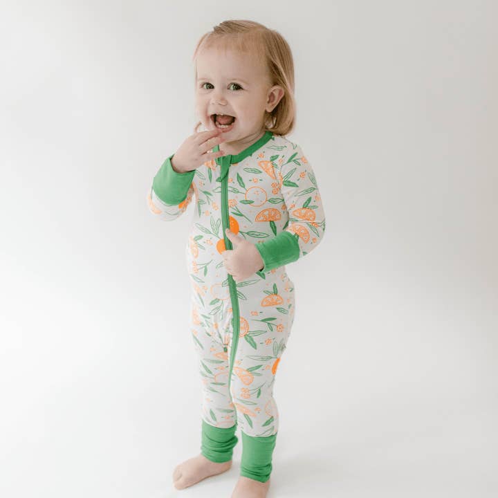 Coconut Pops - Wholesale Sleepsuit - Baby - The Poppy in Oranges1
