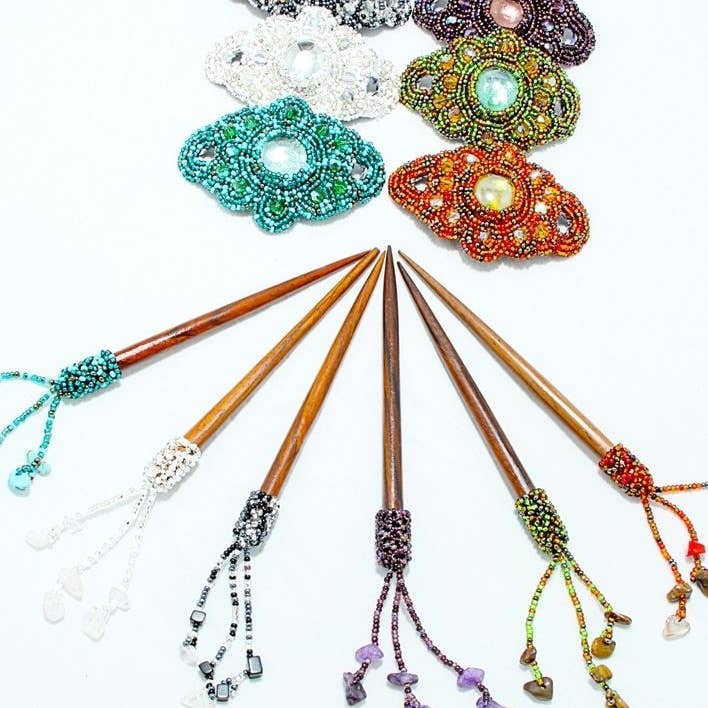 Lumily - Wholesale Barrette - Women's - Michelle Seed Bead Barrette (Assorted) - Guatemala6