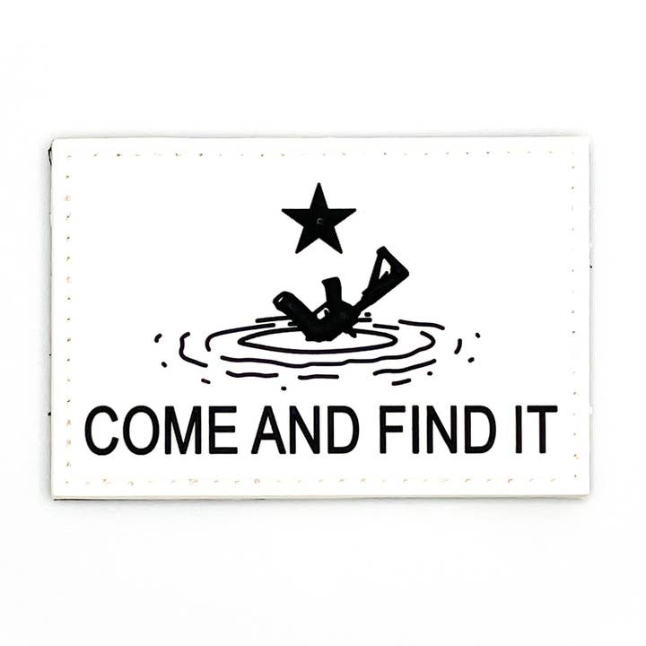 Viens le trouver écusson moral (PVC) pour la vente par StickThisOn