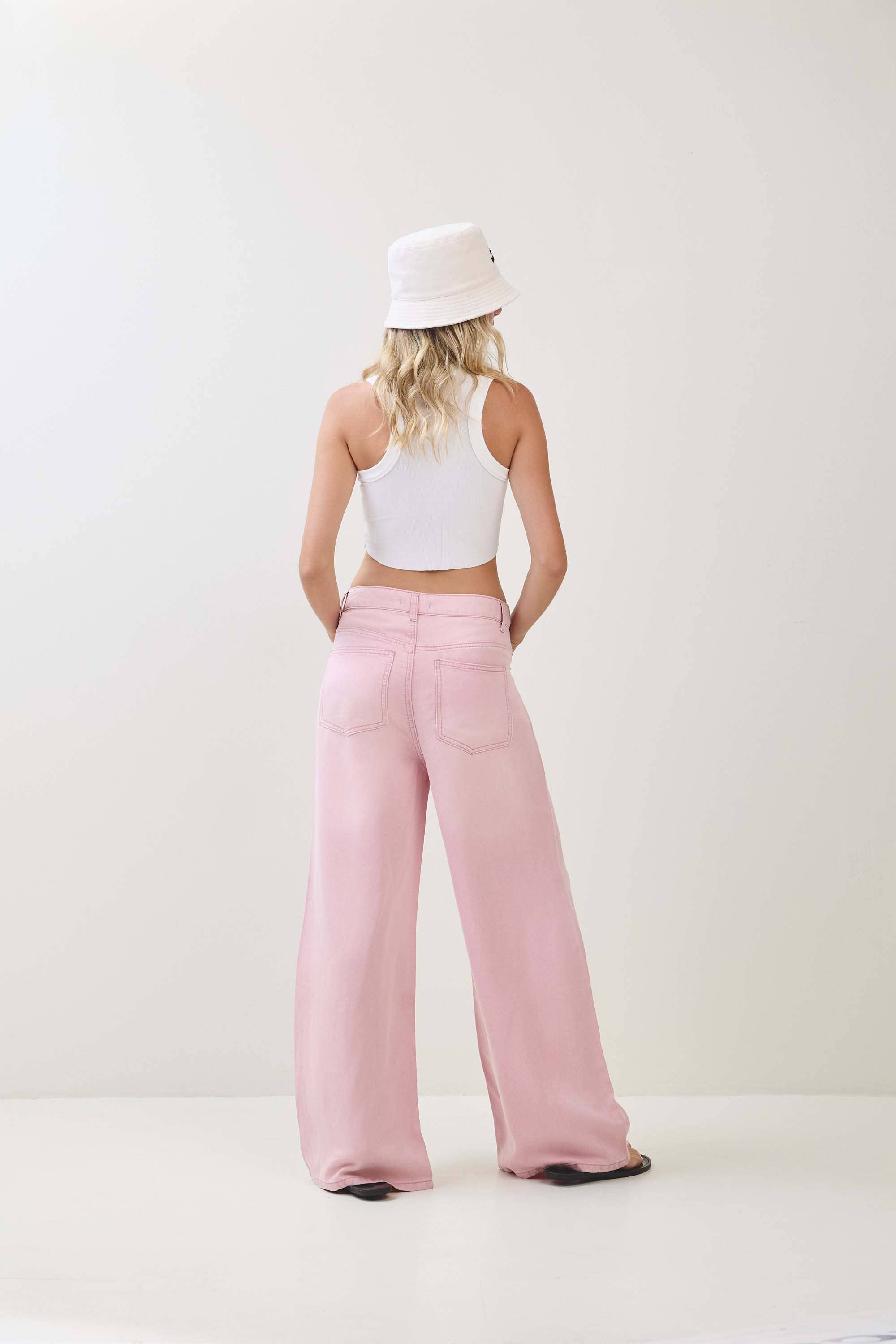 Lyserød TENCEL BUKSER S80598 for engroshandel på Faire6