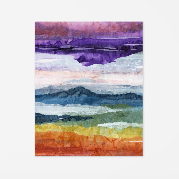"Rainbow Mountain" A Vertical Print by Lara Eckerman for wholesale by Lara Eckerman Art