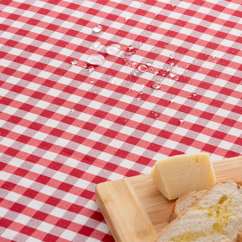 GAMUSI – wholesale Duk – Fläckbeständigt vaxdukstyg med vichy-rutigt bomullsmönster1