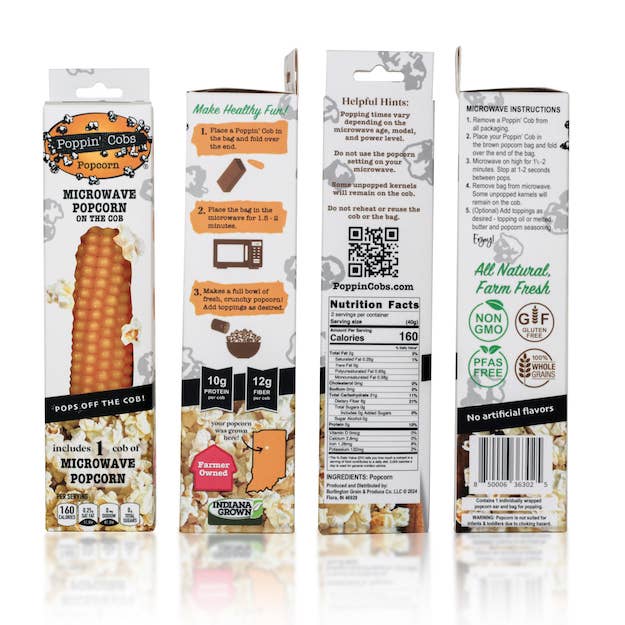 Poppin' Cobs Popcorn - Wholesale Popcorn - Popcorn on the Cob - Single Pack in a 16 pack case6