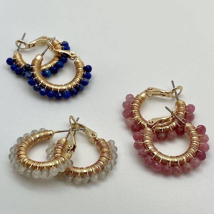 Pismo Mini Hoops ~ Salty Stones for wholesale by SALTY CALI