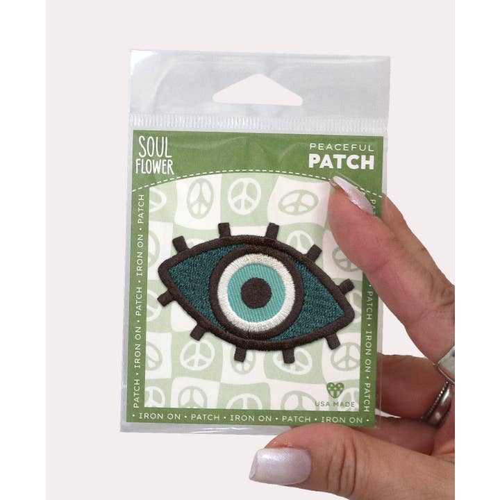Soul Flower - Wholesale Patch - Evil Eye Iron-On Patch - Embroidered Patches