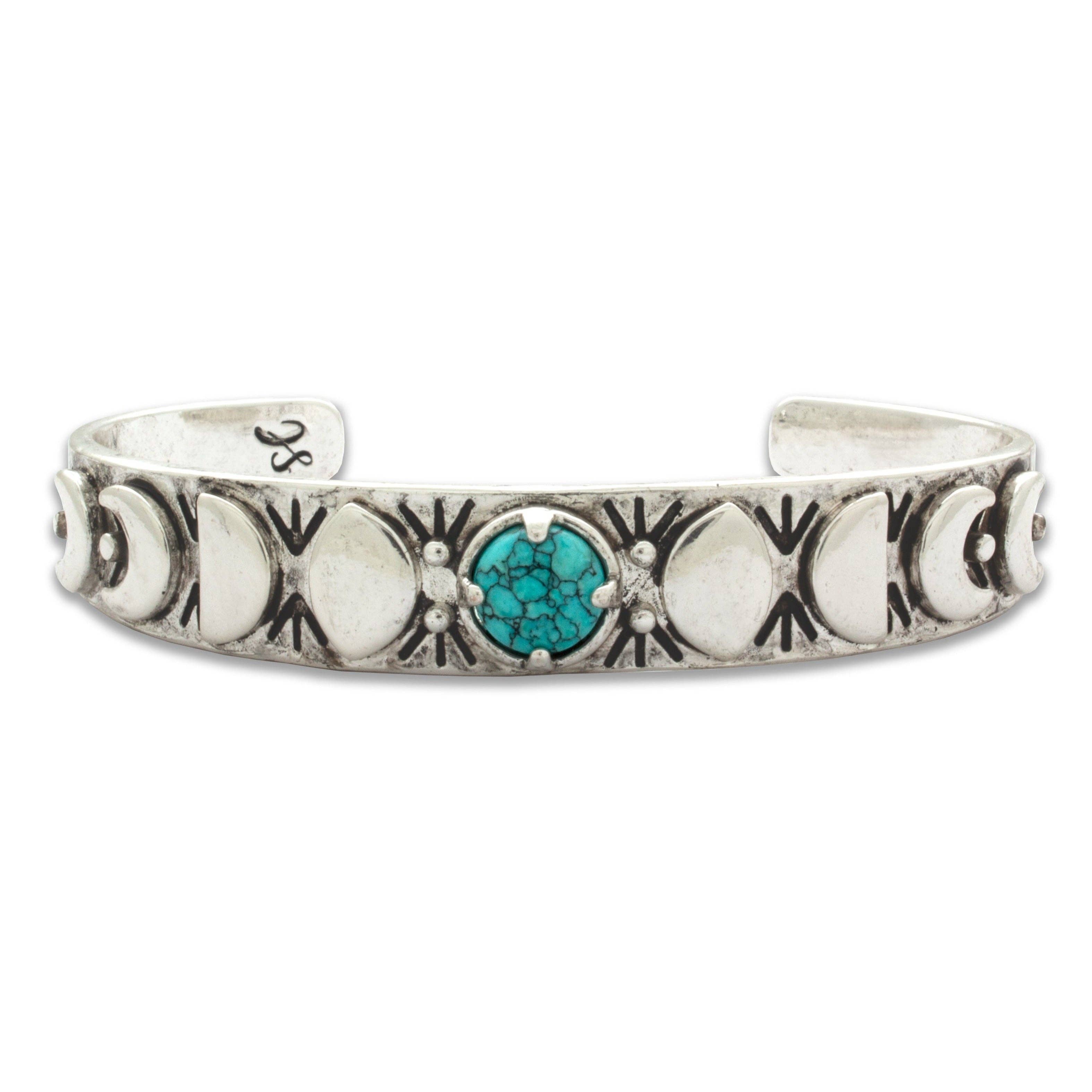 Hiouchi Jewels | Rose & Bolt Grateful Dead Jewelry - Wholesale Cuff Bracelet - Moon Phases Cuff Bracelet | Turquoise0