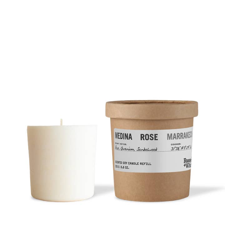 Medina Rose 250g Scented Soy Candle Refill for wholesale by Russell + White