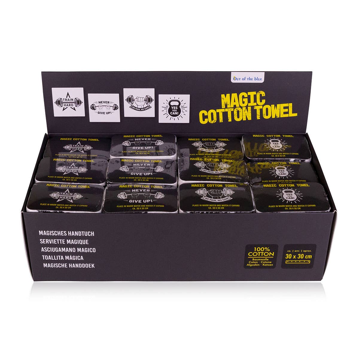 Accentra – wholesale Handduk – Magic Cotton-handduk träningshandduk, ca 30 x 30 cm, 4 olika motiv0