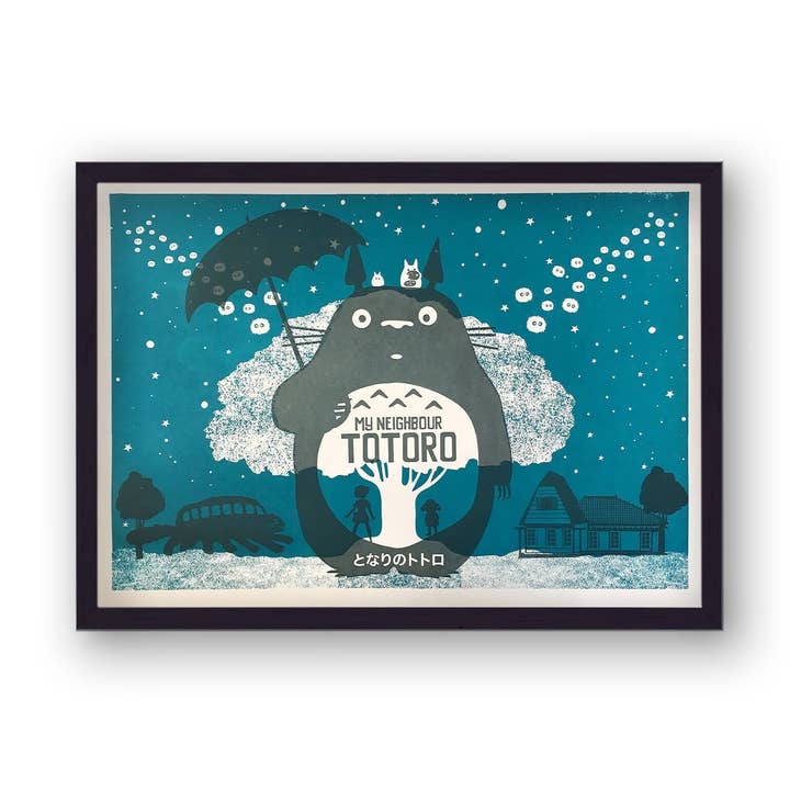 Totoro Screen Print Style Alternative Movie Poster for wholesale by Gallery Print and Art