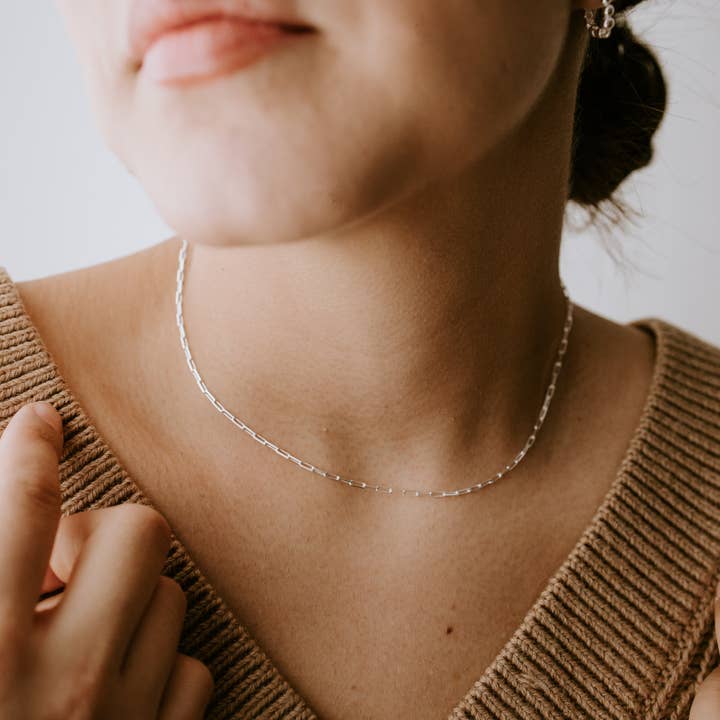 Sydney Rose Co. - Wholesale Link & Chain Necklace - Petite Paperclip Necklace - Sterling Silver2