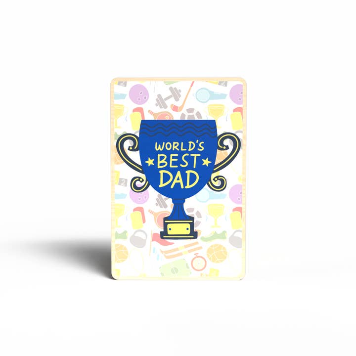 Lifeforce Glass, Inc. – wholesale Postcard – World's Best Dad, Sustainable Wooden Postcard
