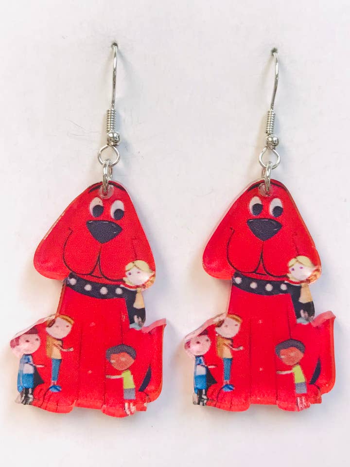 Orecchini per cani rossi in acrilico per la vendita all'ingrosso da parte di SimpleNGreat