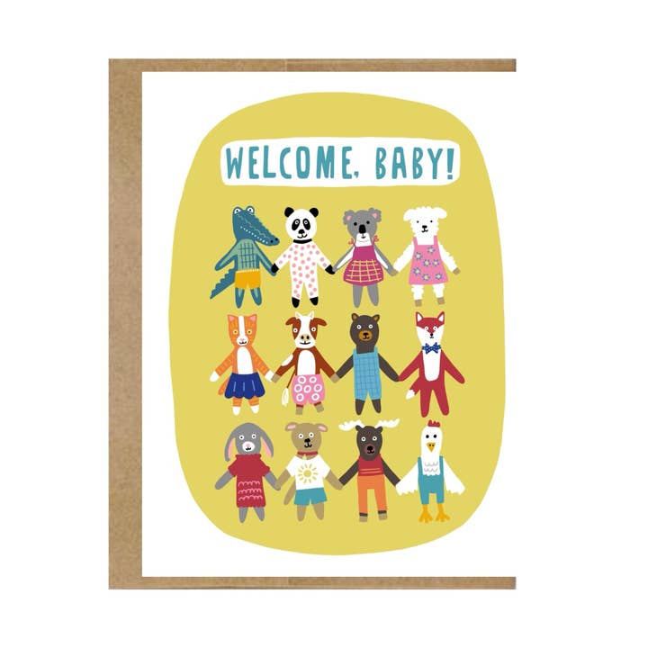 Greeting Card: Welcome Baby for wholesale by Mosey Farm, Inc.