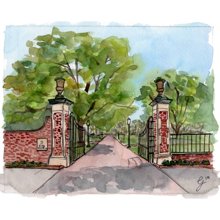 USC Horseshoe Watercolor Art Print for wholesale by Grace Langdon Art