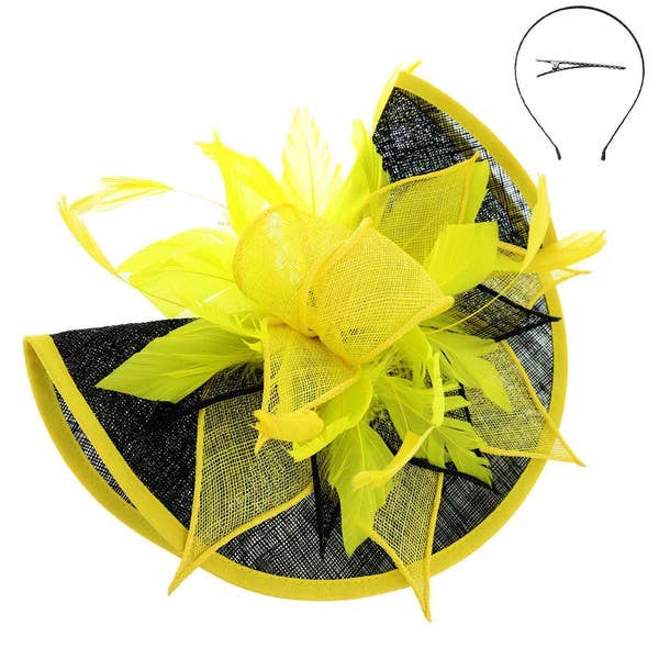 anbfashion - Vente Chapeau bibi – femme - Bandeau et pince fascinateur bicolores pliés6