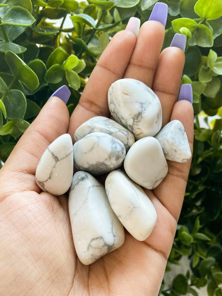 Tumbled White Howlite, Ethically Sourced for wholesale by Peach and Pixie