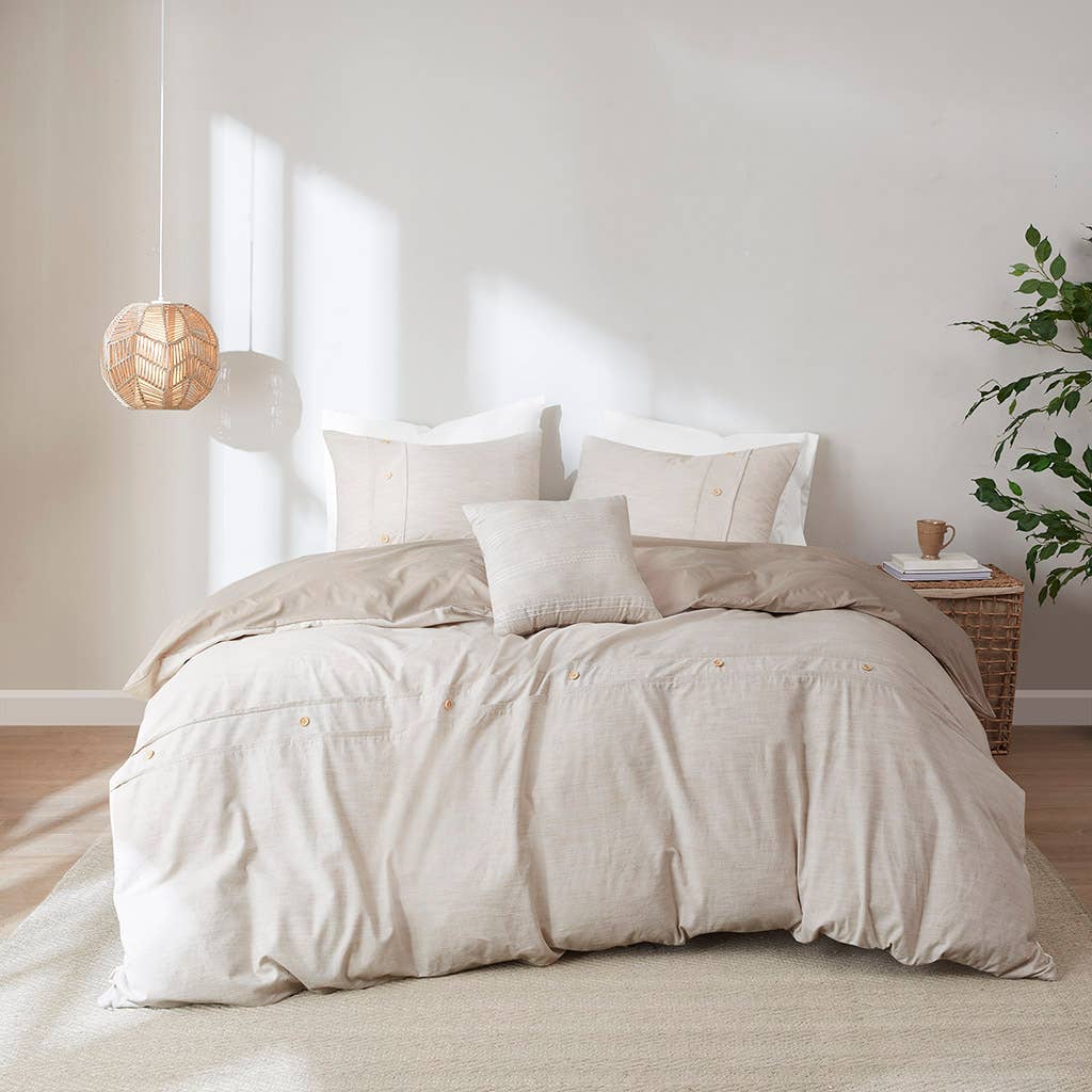 Olliix - Wholesale Bedding Set - Antimicrobial Duvet Cover Set with Insert, Beige1