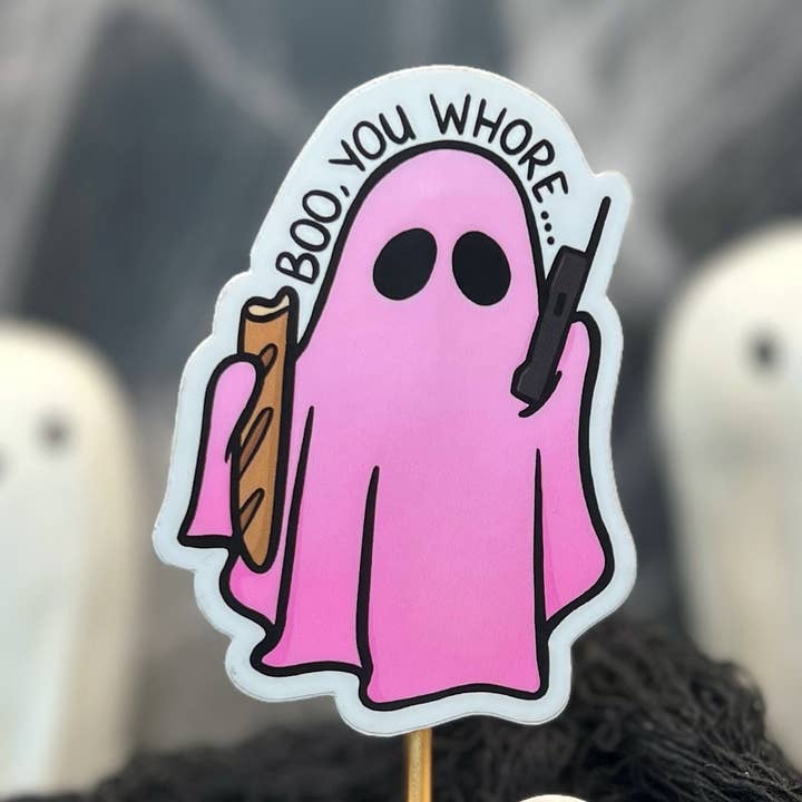 Boo, din luder klistermærke for engroshandel hos Quikwit Stickers