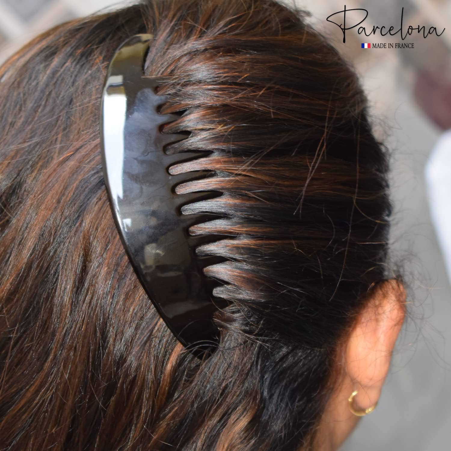 Parcelona - Wholesale Hair Brush/Comb - Parcelona French Alice Large Celluloid 12 Teeth Side Hair Combs for Women 2 Pcs23