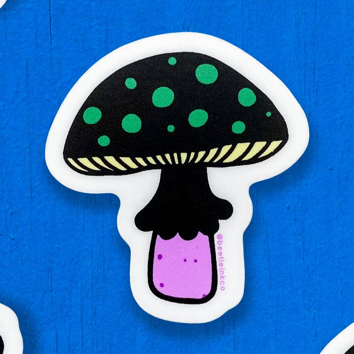 Toxic Toadstool Vinyl Sticker for wholesale by Beetle Ink Co.