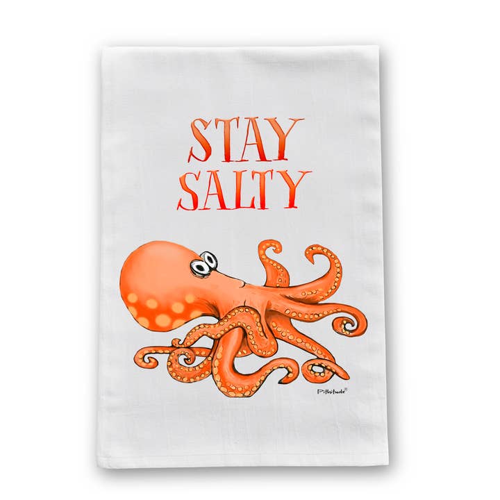 Salty Octopus Dish Towel for wholesale by Pithitude