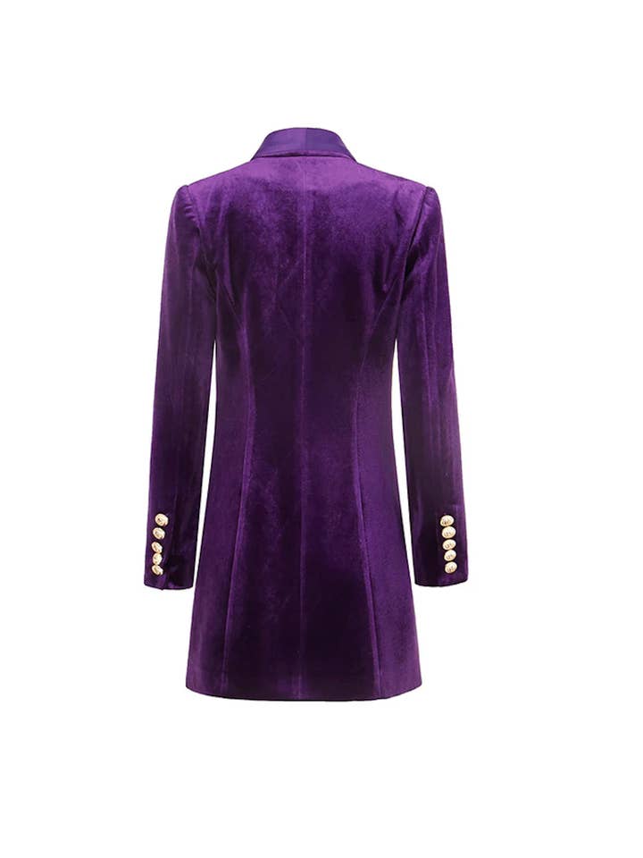 ALLARA - Wholesale Dress - Women's - Blair Purple Velvet Blazer Dress