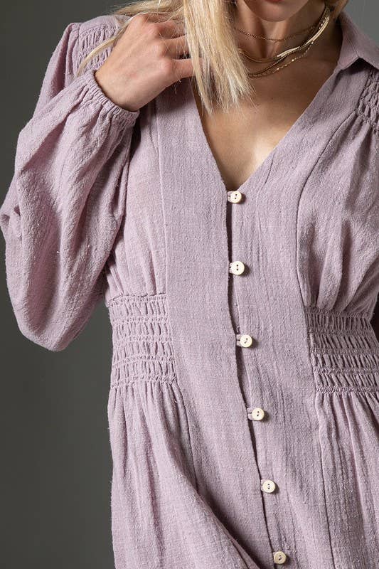 ILLA ILLA - Wholesale Dress - Women's - Cotton Button Down Dress6