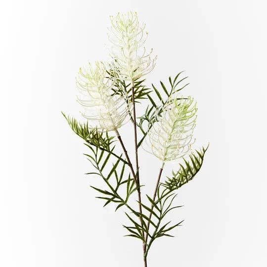 Realistic Artificial Flowers - Wholesale Artificial Flowers - Grevillea Flower Spray White - Realistic Artificial Flowers