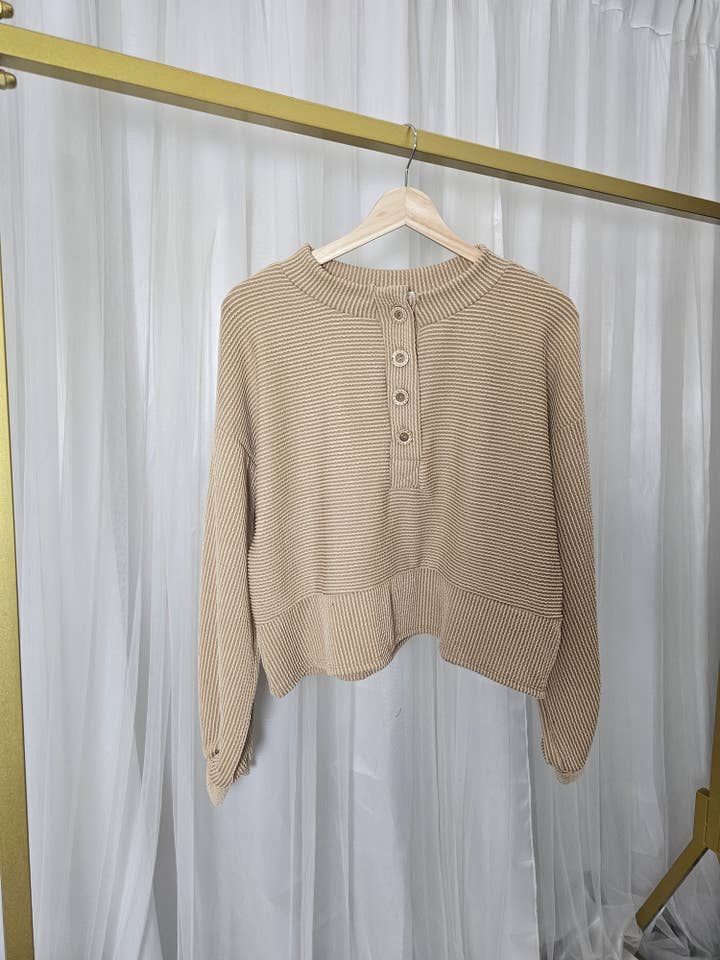 BOMBOM - Wholesale Knit Sweater - Women's - TL2078 Ribbed Button-Up Knit Pullover8