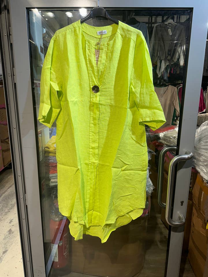 LÉA & LUC - Vente Robe – femme - Robes en 100% Lin avec un bouton REF. 554734