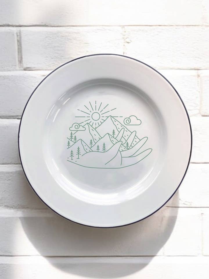 Bjerge Dekorativ Emaljetallerken for engroshandel hos Sovende Bjorn