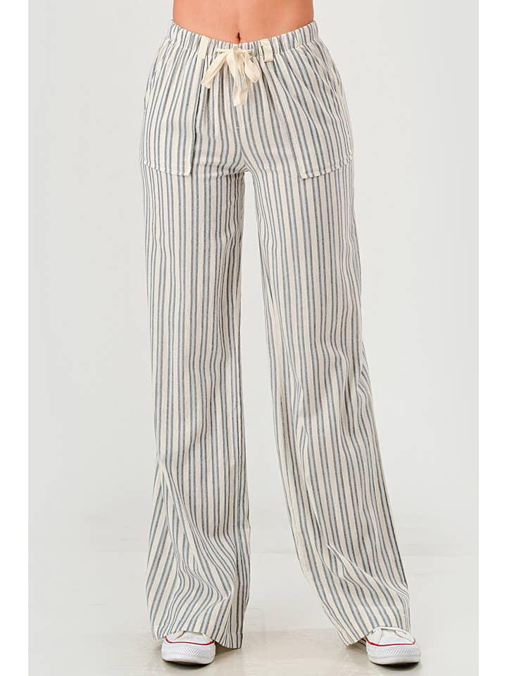 REDFINCH APPAREL INC - Wholesale Pants - Women's - Womens Linen Drawstring Straight Leg Pants