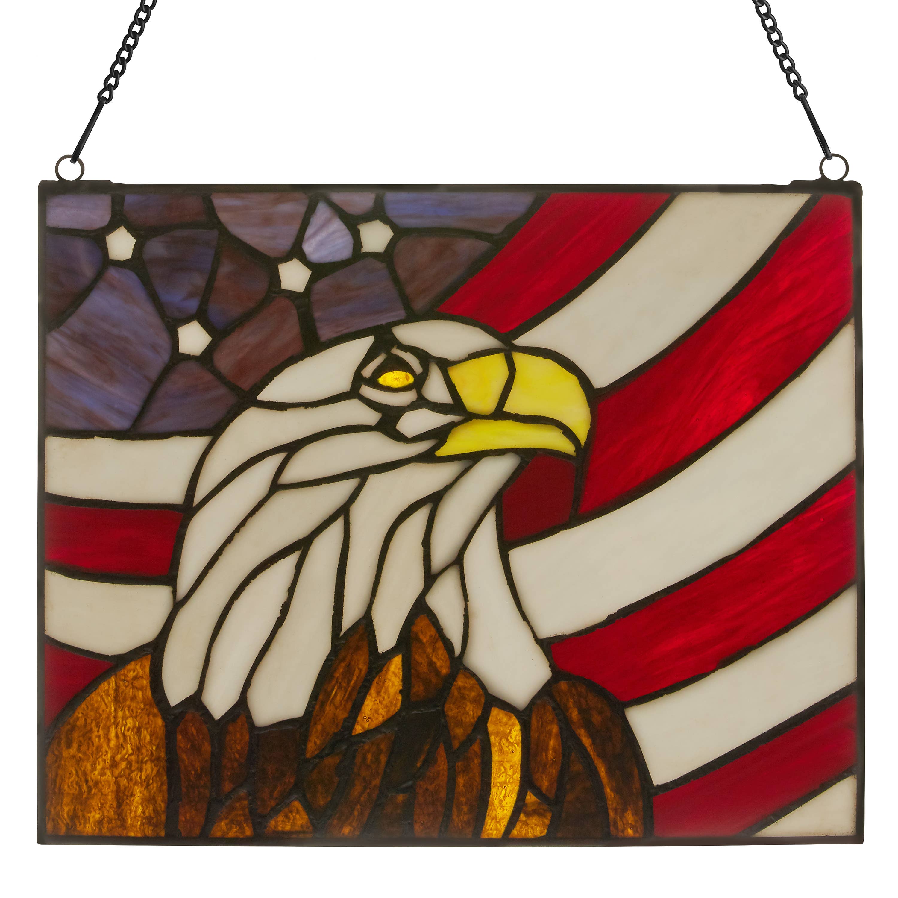 River of Goods - Wholesale Suncatcher - 9.5"H Americana Eagle Stained Glass Window Panel1