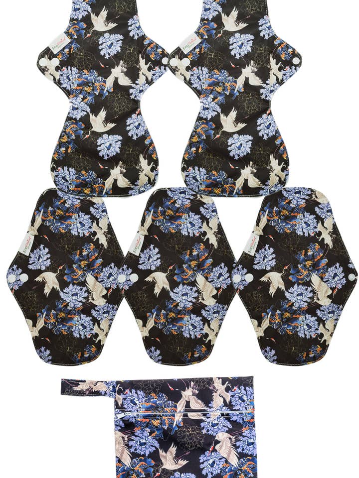 Eco Period - Wholesale Period underwear – Women’s - Eco Pad Heavy Flow pack (2 Large, 3 Regular + Wet Bag)8