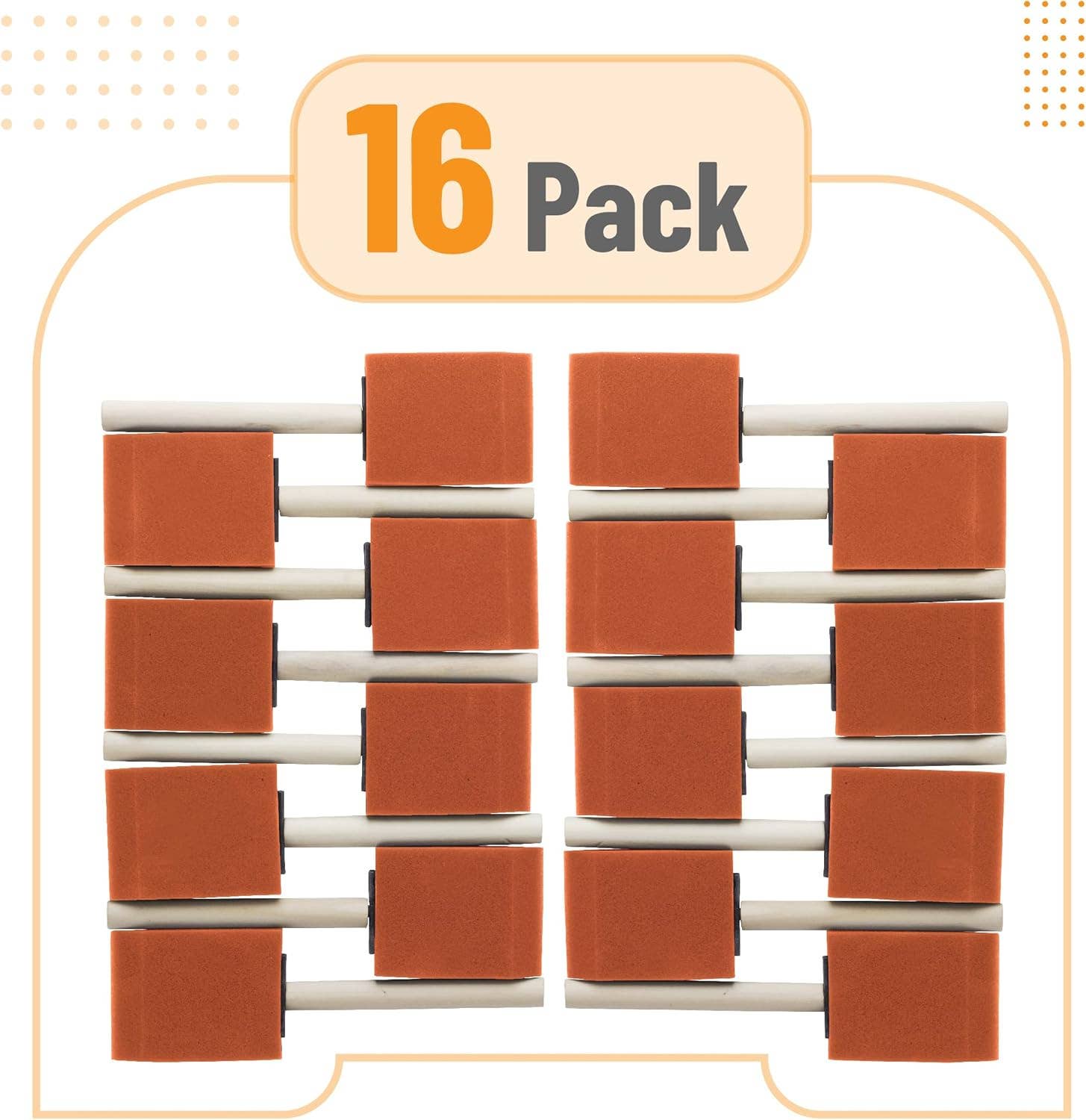 Bates Choice - Wholesale Paint/Wax Brush - Bates- Foam Paint Brushes, 2-Inch, 16 Pack1