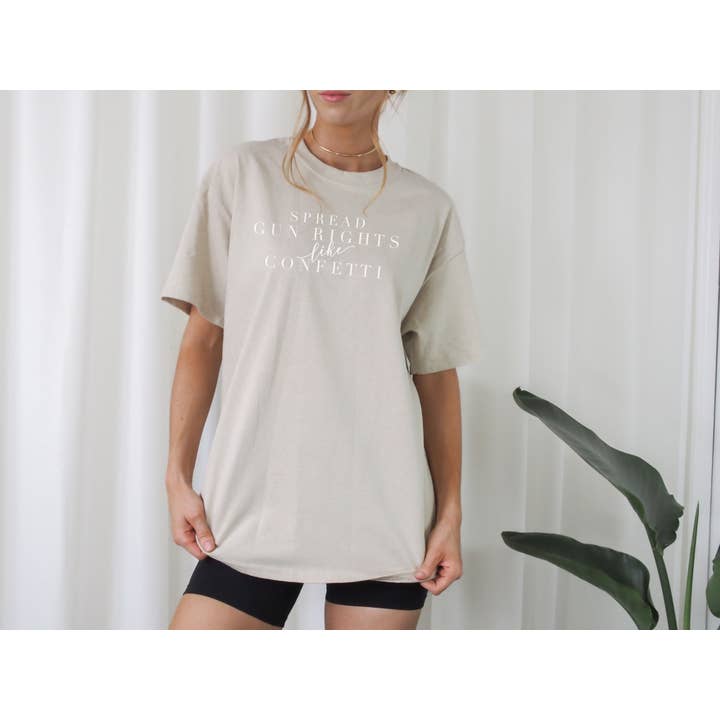 Armed In Style - Wholesale Screen Printed T-Shirt - Women's - Spread Gun Rights Like Confetti T-Shirt