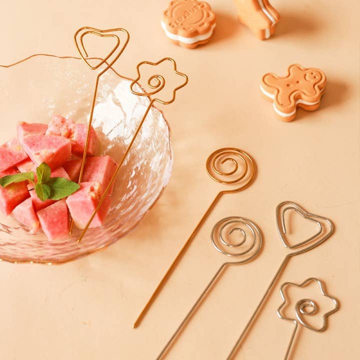 AULICA - Wholesale Tooth Picks/Party Picks - Gold appetizer picks - set of 64