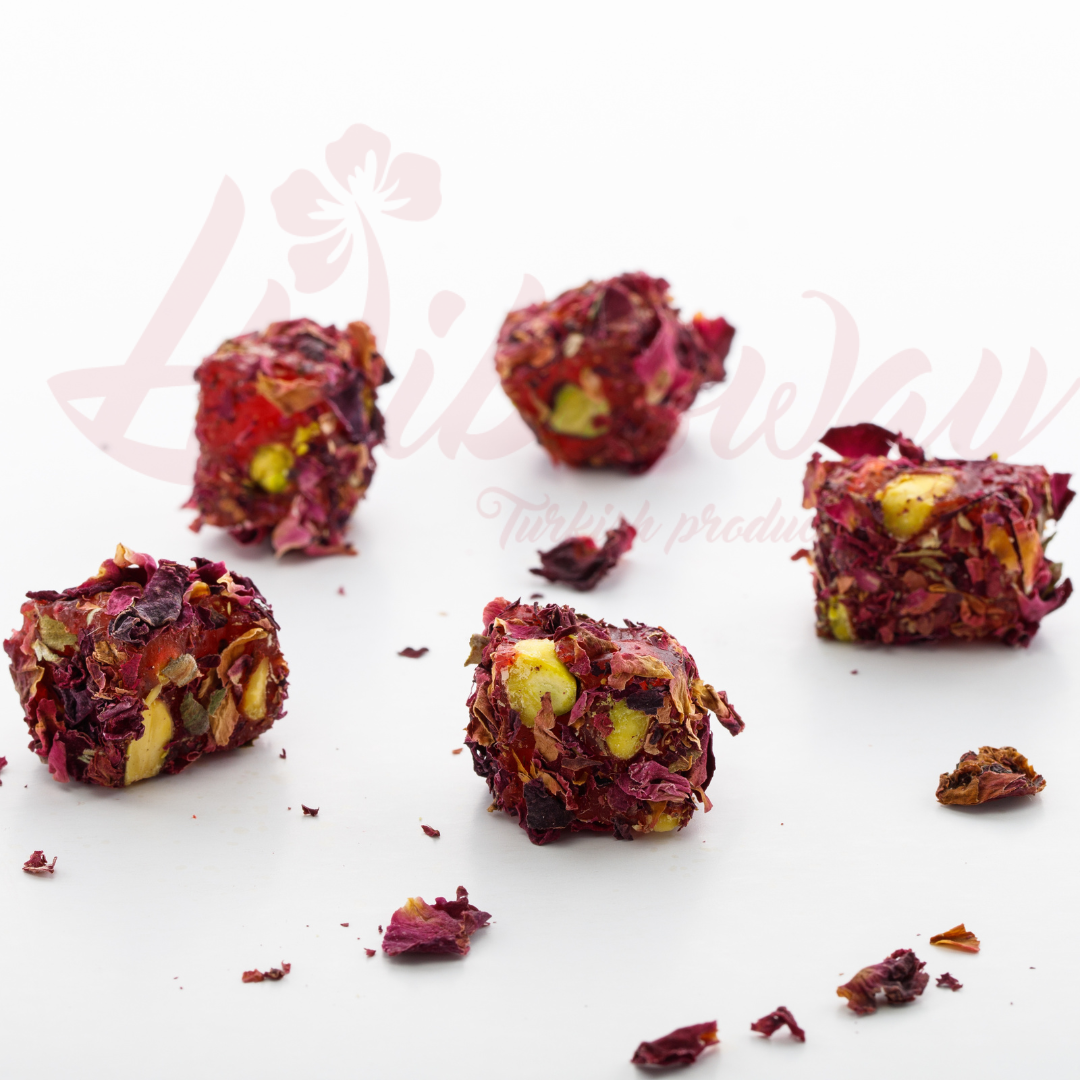 Hibisway - Wholesale Gummy - Loukoum Sunshine: pomegranate, pistachio, and rose petal (1kg)1