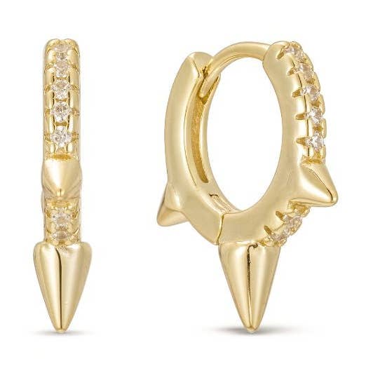 Picchi gold plated spike huggie hoop earring for wholesale by Helix & Conch