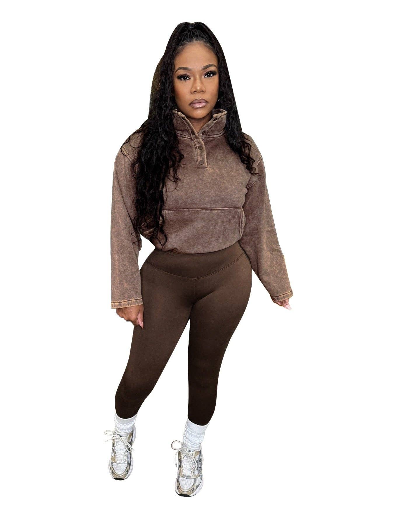 MB Fashion Wholesale - Wholesale Lounge Set - Women's - MB FASHION Fleece Pullover and High-Waist Leggings Set 40699