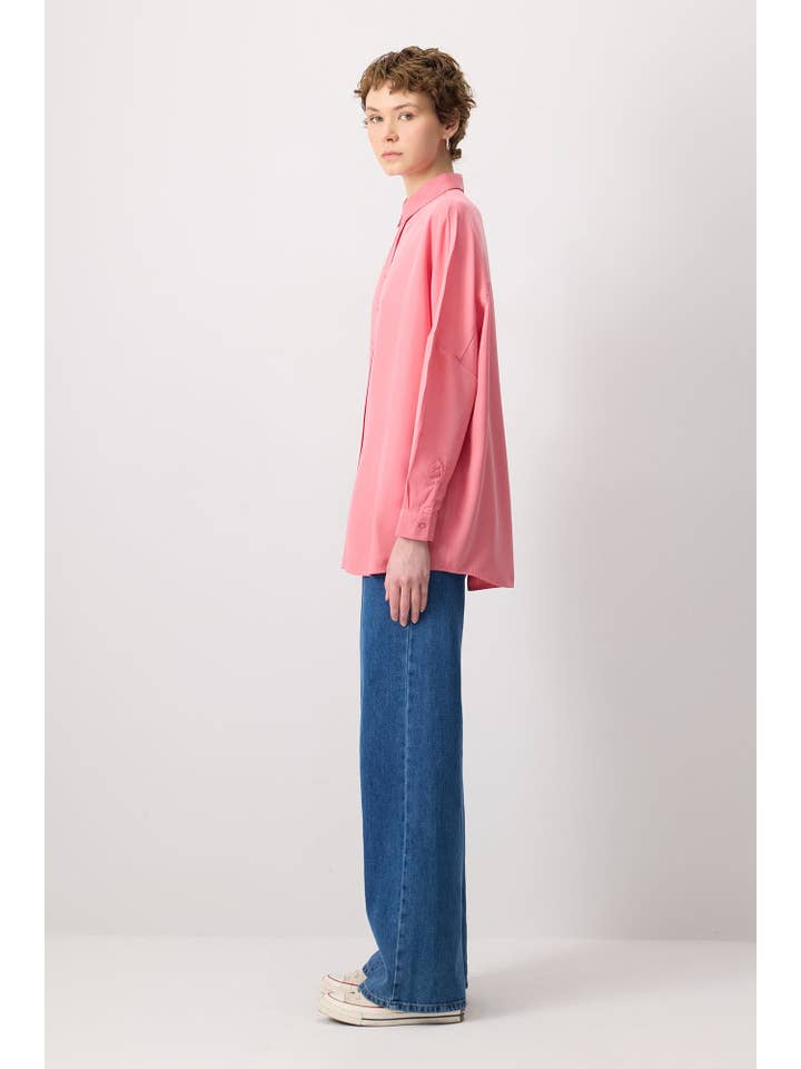 Pink T SLEEVE OVERSIZED SHIRT for wholesale on Faire