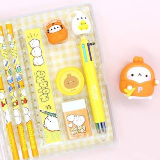 K-Wonderland - Vendita all'ingrosso Set di cartoleria/cancelleria - Set di Cancelleria Molang – Confezione Regalo di Forniture Scolastiche Carine3