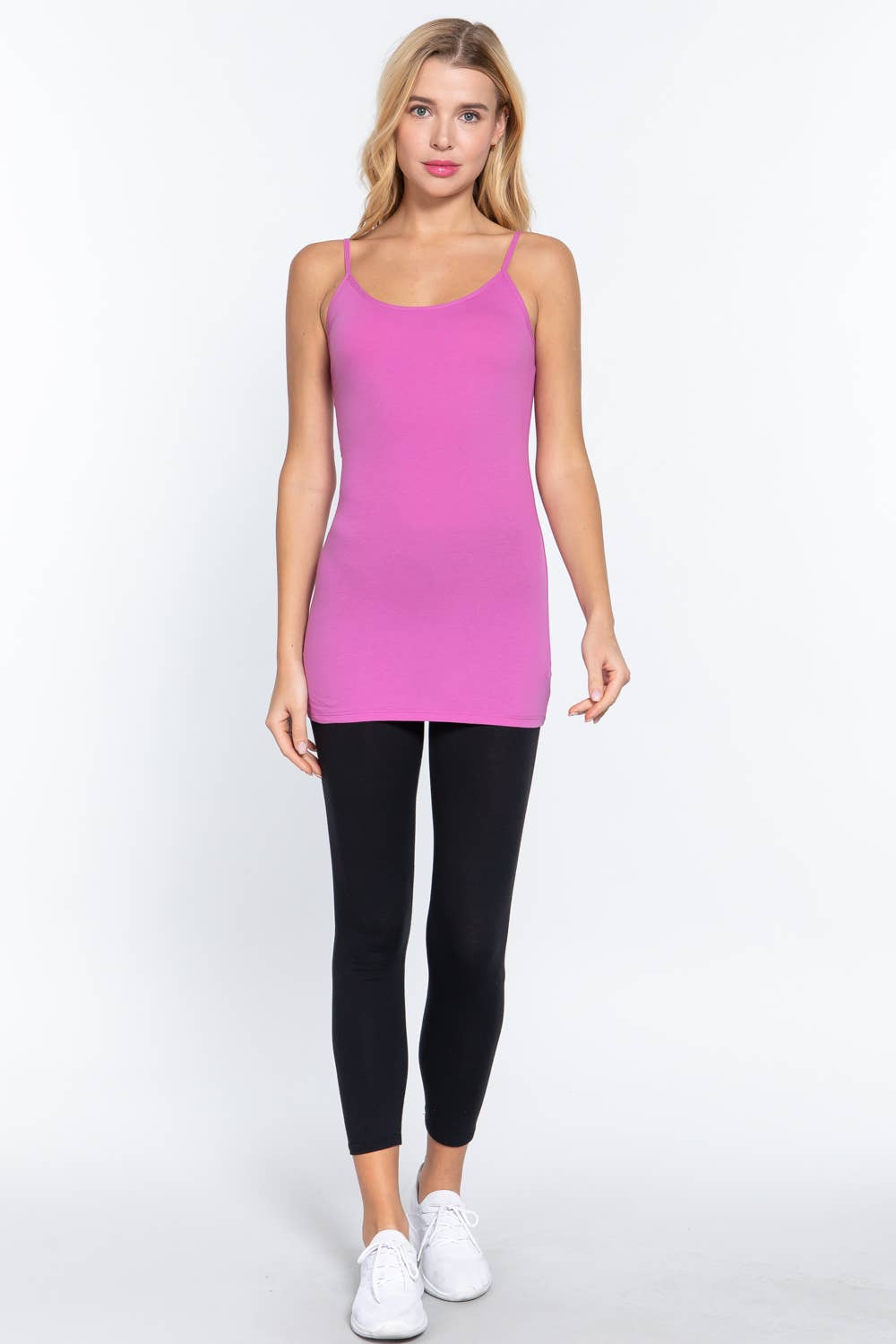 Active Basic | Active USA - Wholesale Camisole - Women's - Basic Tunic Cami w/adjustable Spaghetti Straps50
