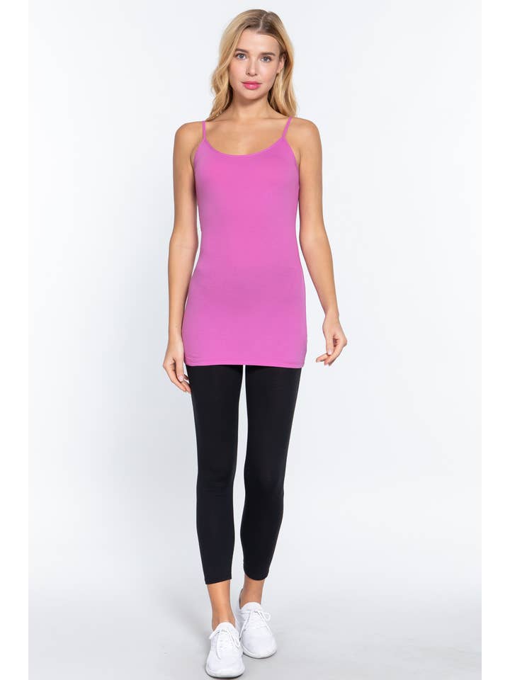Active Basic | Active USA - Wholesale Camisole - Women's - Basic Tunic Cami w/adjustable Spaghetti Straps50