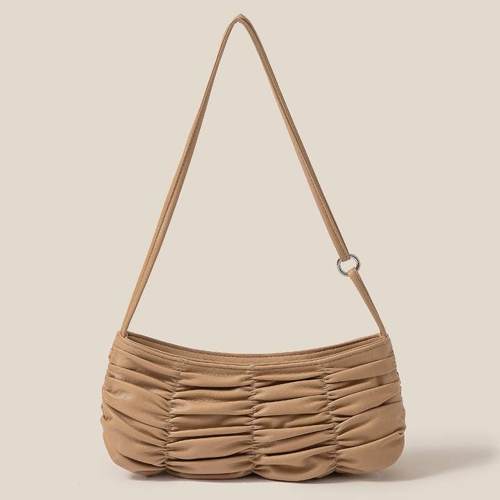 Segmenterad plisserad läderhandväska för wholesale av Anarchy Street