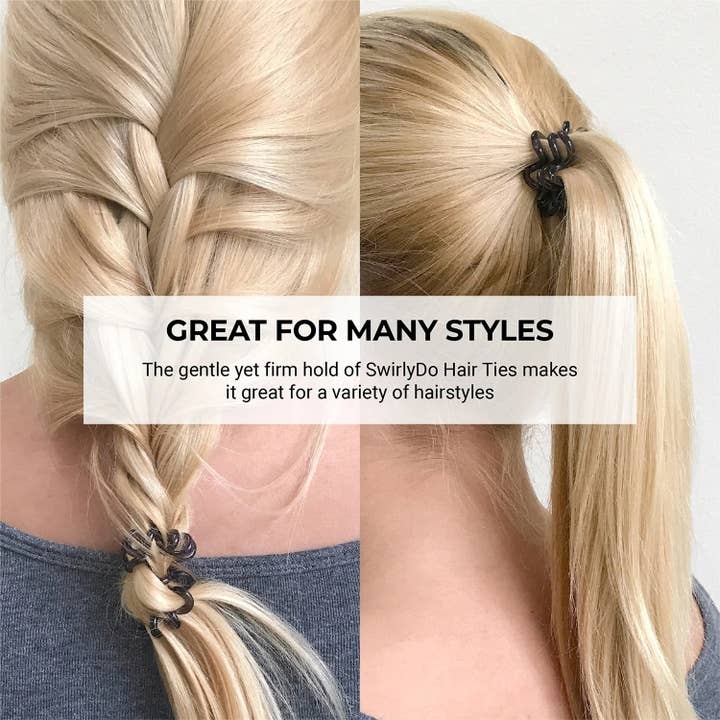 Lindo - Wholesale Hair Tie - Lindo Medium SwirlyDo – 6pcs/pk – Neutral Metallic