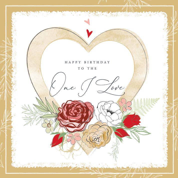 Happy Birthday to the One I Love - gold heart for wholesale by Katie Phythian Design