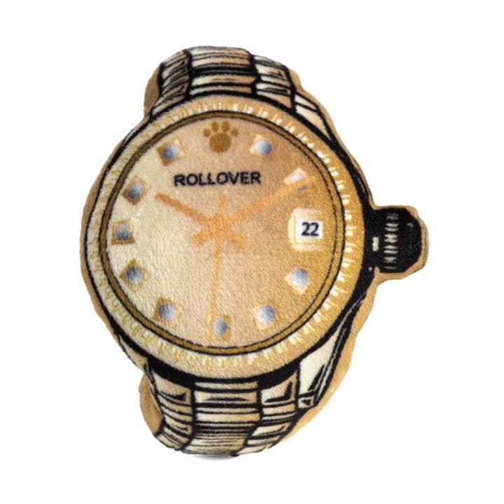 Jouet pour chien Rollover Gold Watch 5” pour la vente par Specks and Pets